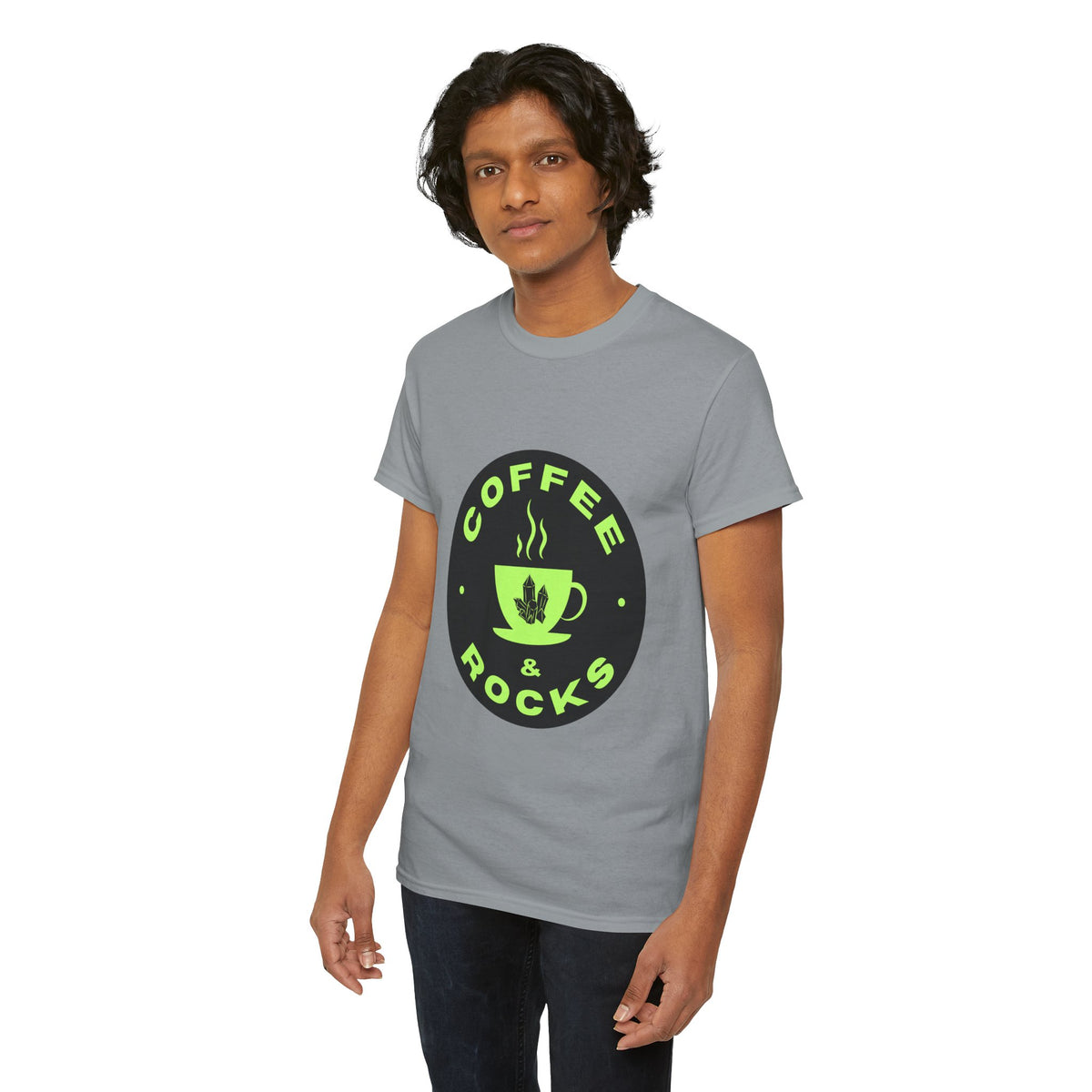 Coffee & Rocks Unisex Heavy Cotton Tee - Perfect for Geologist Coffee Lovers
