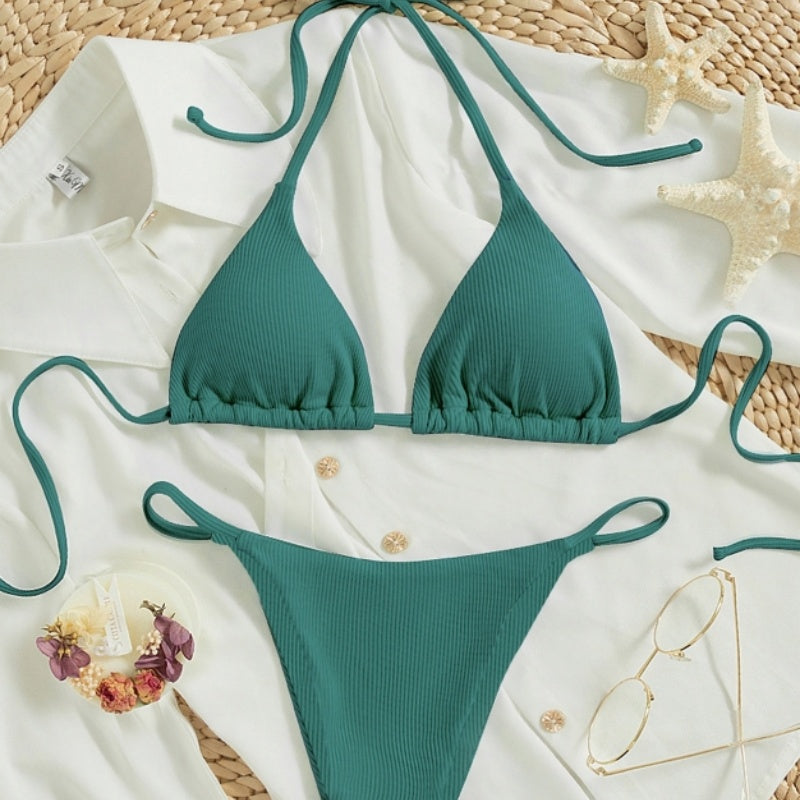 Go Anywhere Tie String Triangle Bikini Lightweight & Quick-Dry Swimsuit