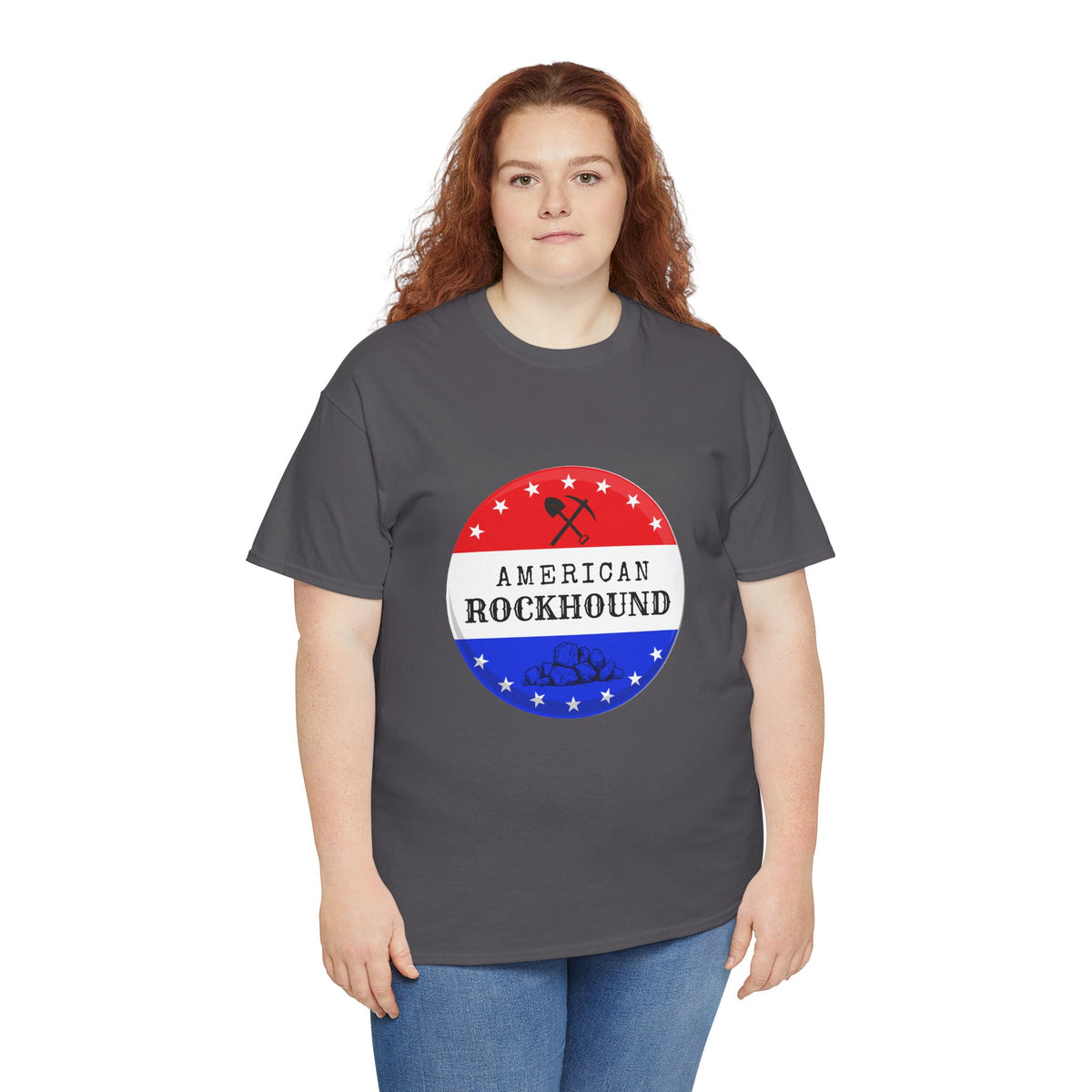 American Rockhound Tee, Patriotic Rock Collector Shirt, Red White Blue Geology Gift