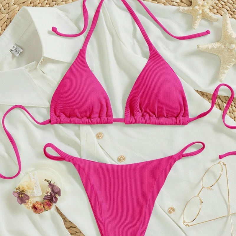 Go Anywhere Tie String Triangle Bikini Lightweight & Quick-Dry Swimsuit