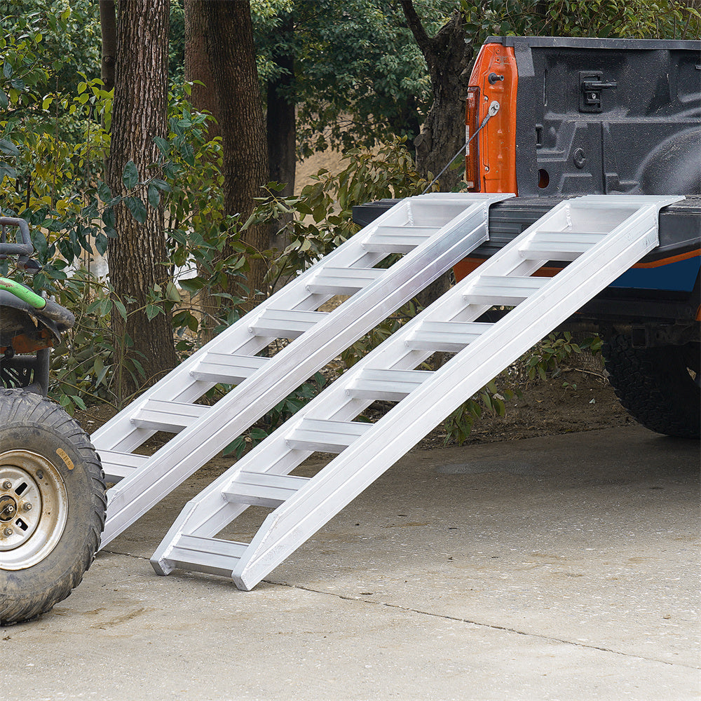 Heavy-Duty Aluminum Ramps – 8810 lbs Capacity, Universal Loading Ramp for Motorcycle, ATV, UTV, Tractor &amp; More (72"x15", 2-Pack)