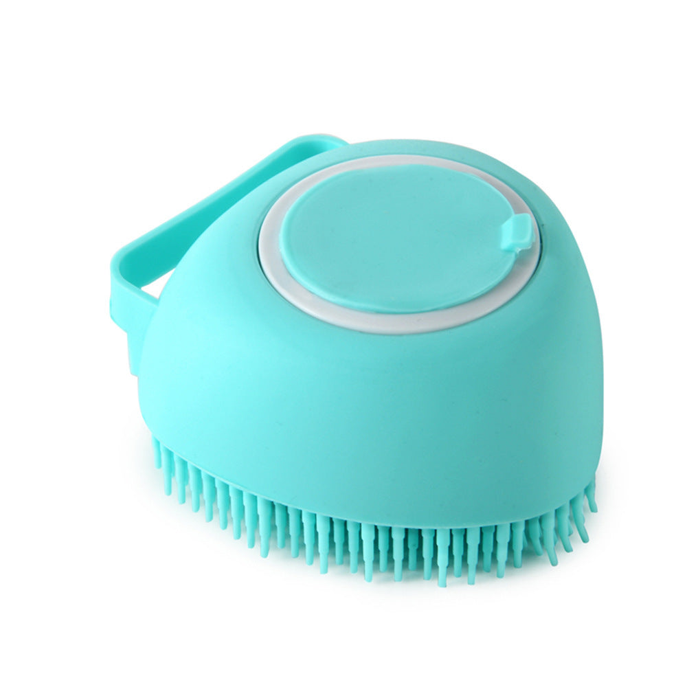 Silicone Dog Bath Massage Brush with Integrated Shampoo Dispenser Quick-Clean Grooming for Adventurous Dogs Pour Shampoo Grooming Supplies