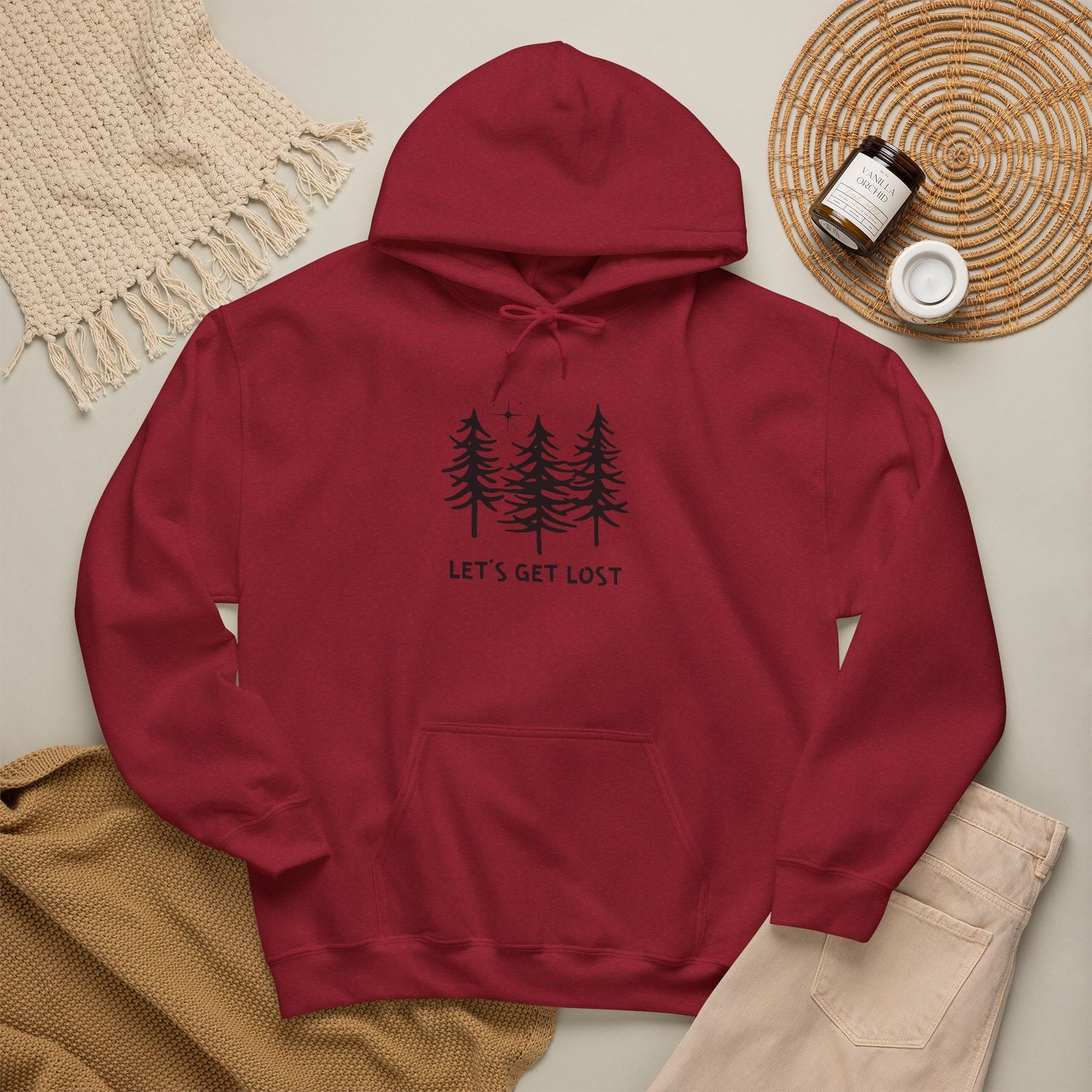 Let's Get Lost Unisex Hoodie Adventure Sweatshirt for Nature Lovers Rockhounds