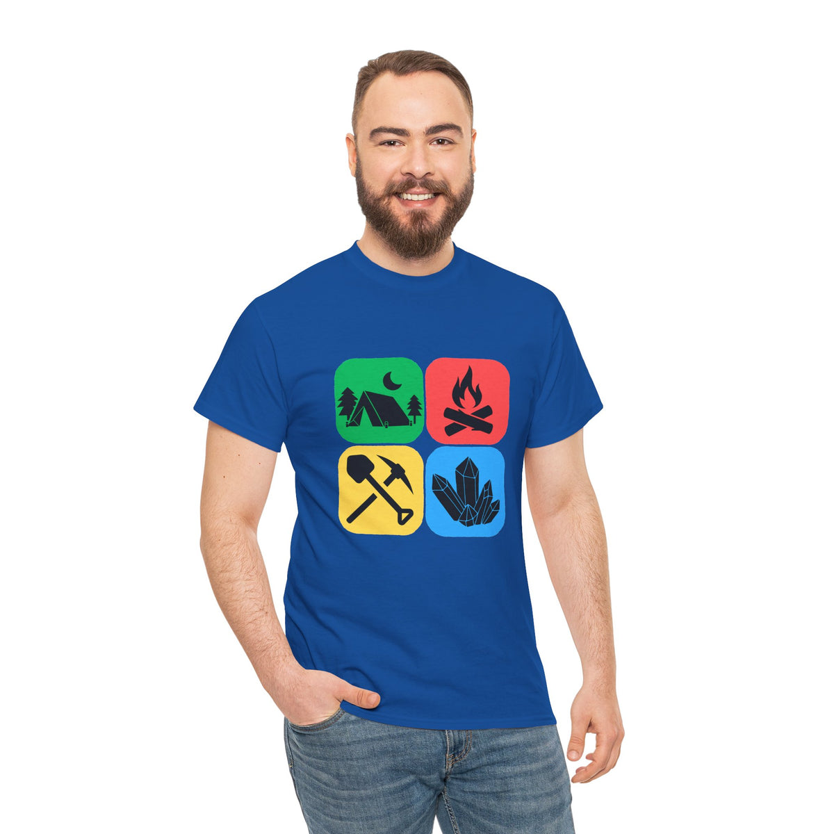 Color Block Icon Rockhound Camping Adventure Unisex Tee