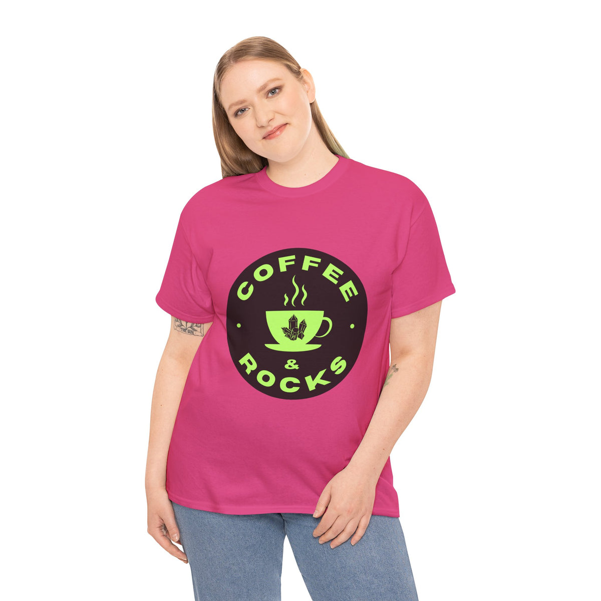 Coffee & Rocks Unisex Heavy Cotton Tee - Perfect for Geologist Coffee Lovers