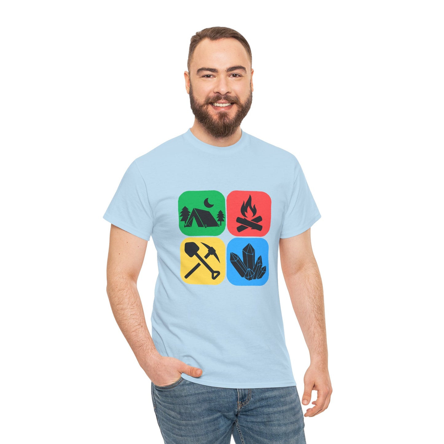 Color Block Icon Rockhound Camping Adventure Unisex Tee