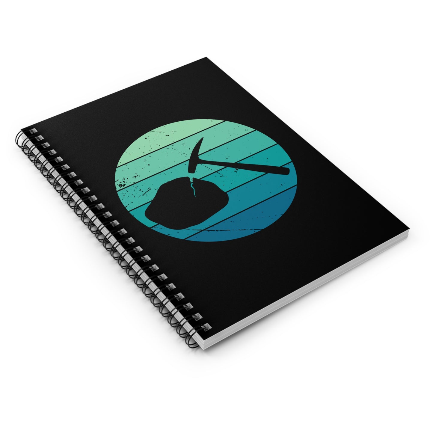 Rock Collector's Spiral Notebook - Rock Hammer Silhouette Ruled Line Journal for Geology Enthusiasts