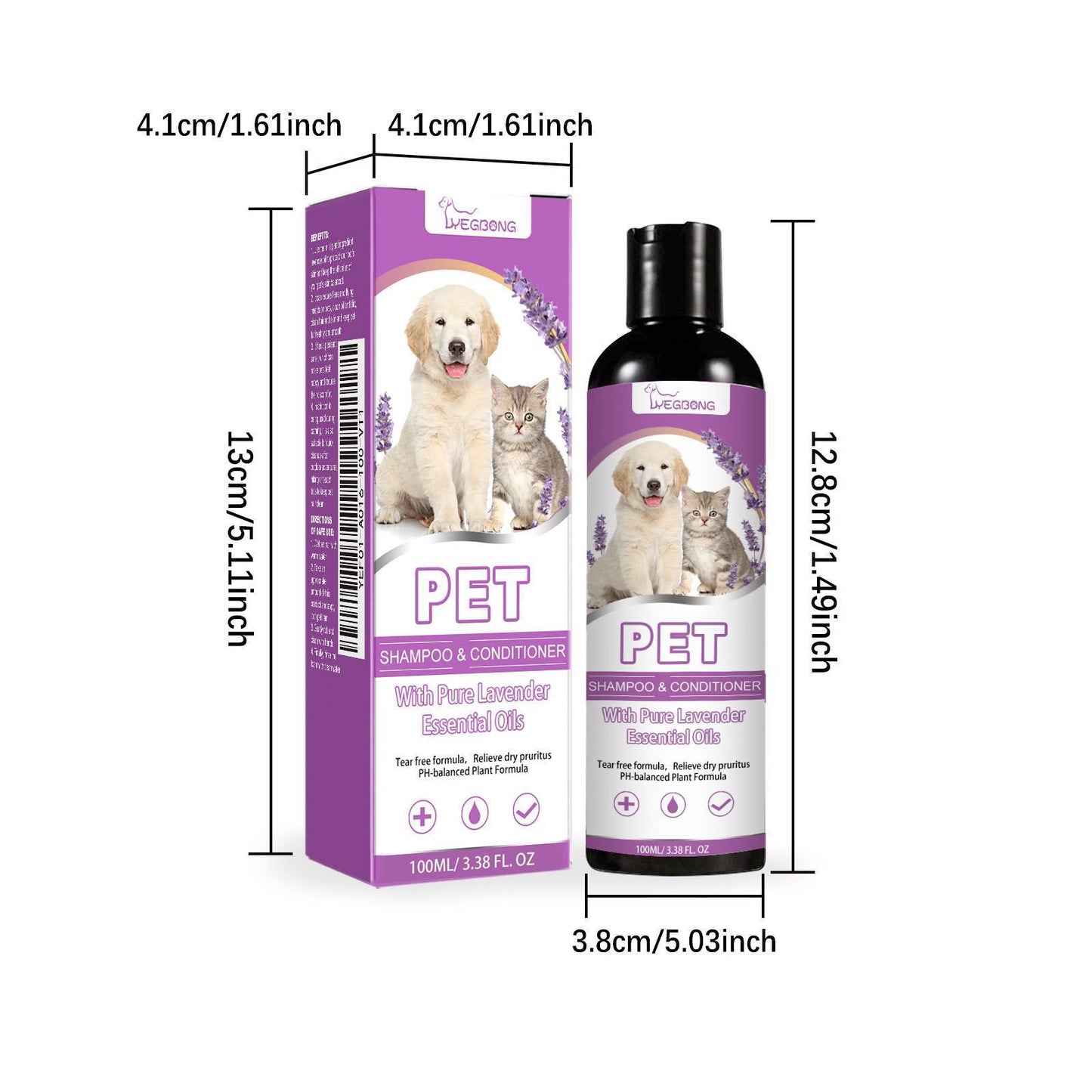 Pet Shampoo and Conditioner Lavender Oil for Dogs and Cats