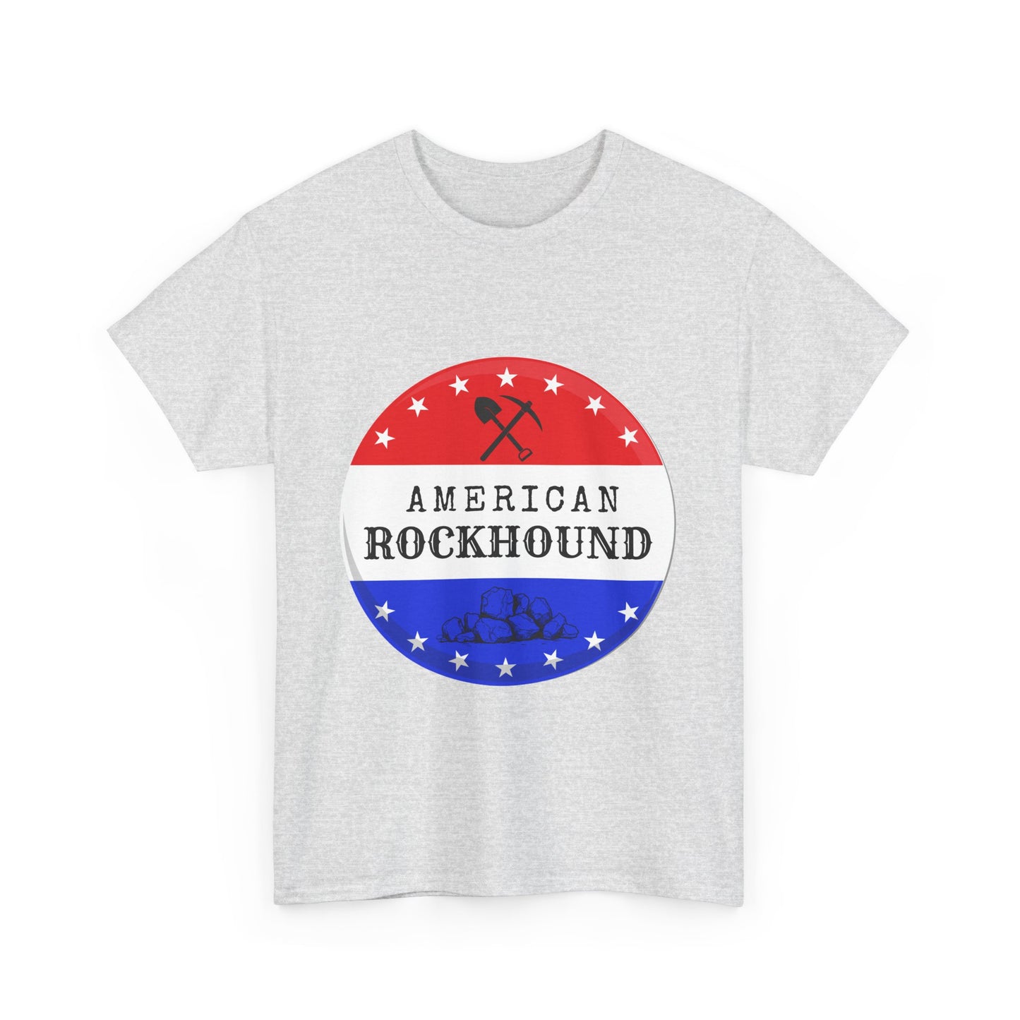 American Rockhound Unisex Tee, Red White Blue Rock Collector Shirt, Patriotic Mineral Top, Geology Gift, Crystal Tee, Geologist Apparel