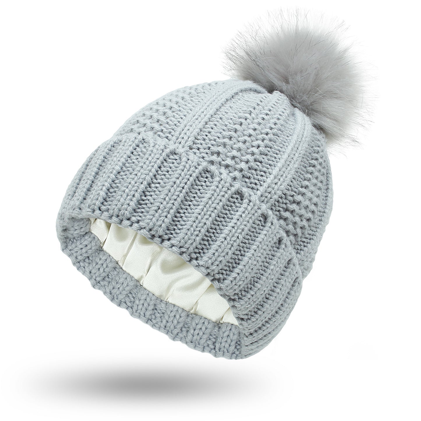 Satin-Lined Wool Knit Beanie for Outdoor Lovers & Adventurers – Warm, Windproof, Frizz-Free Winter Hat with Paisley Lining