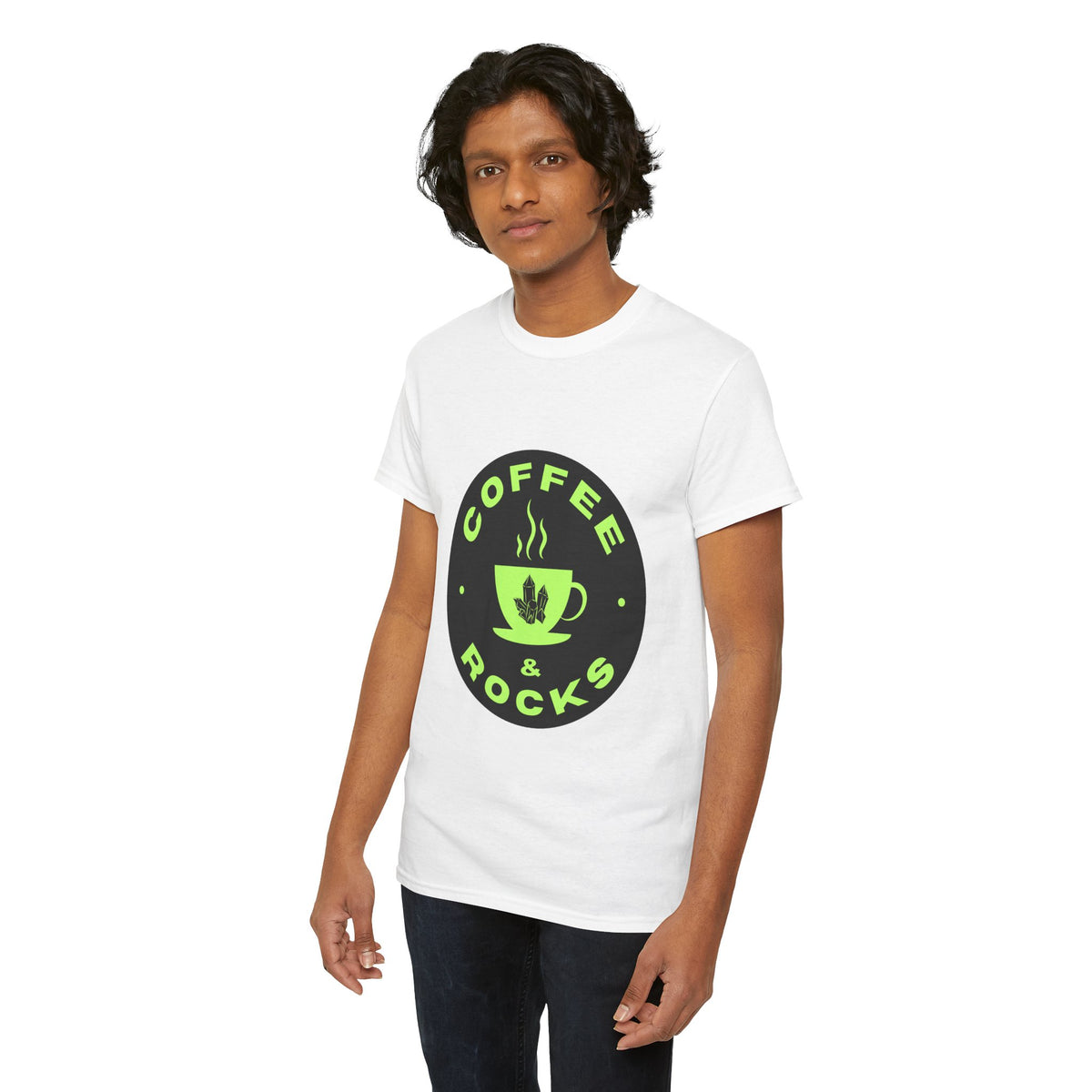 Coffee & Rocks Unisex Heavy Cotton Tee - Perfect for Geologist Coffee Lovers