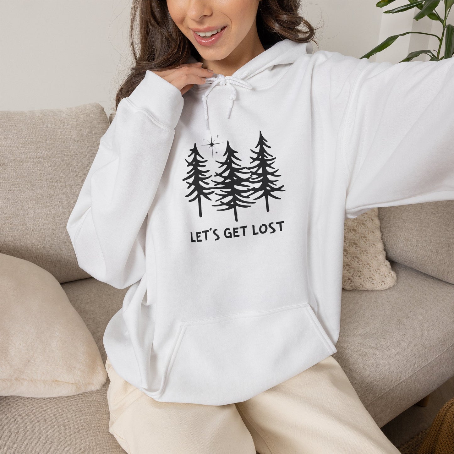 Let's Get Lost Unisex Hoodie Adventure Sweatshirt for Nature Lovers Rockhounds