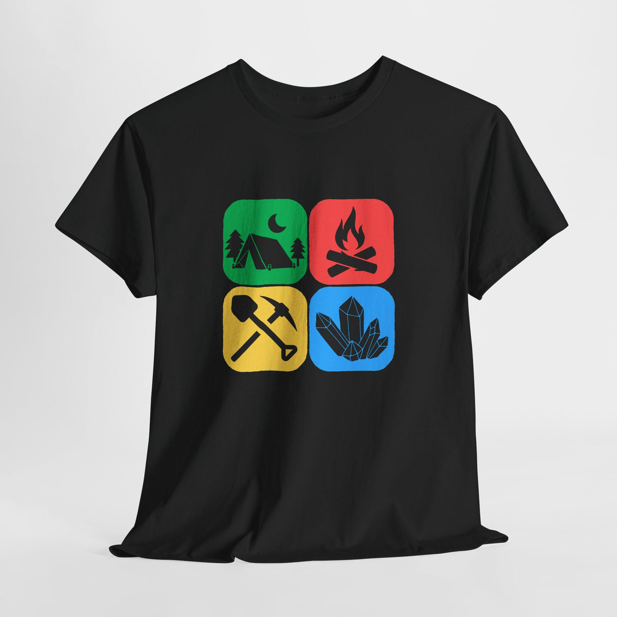 Color Block Icon Rockhound Camping Adventure Unisex Tee
