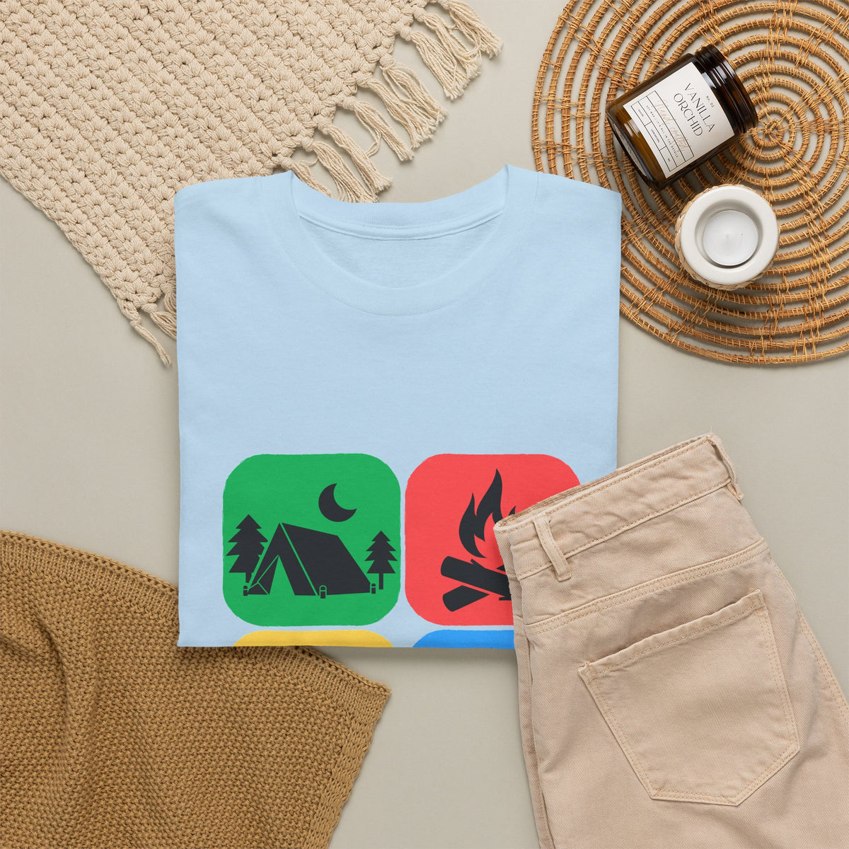 Color Block Icon Rockhound Camping Adventure Unisex Tee