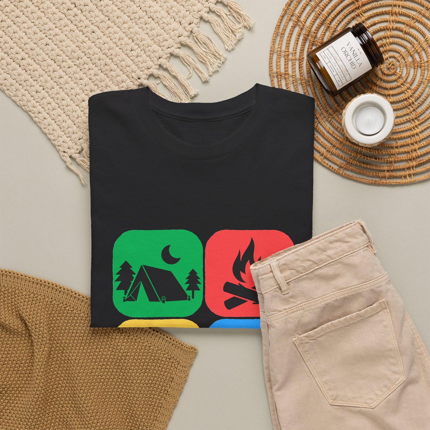 Color Block Icon Rockhound Camping Adventure Unisex Tee