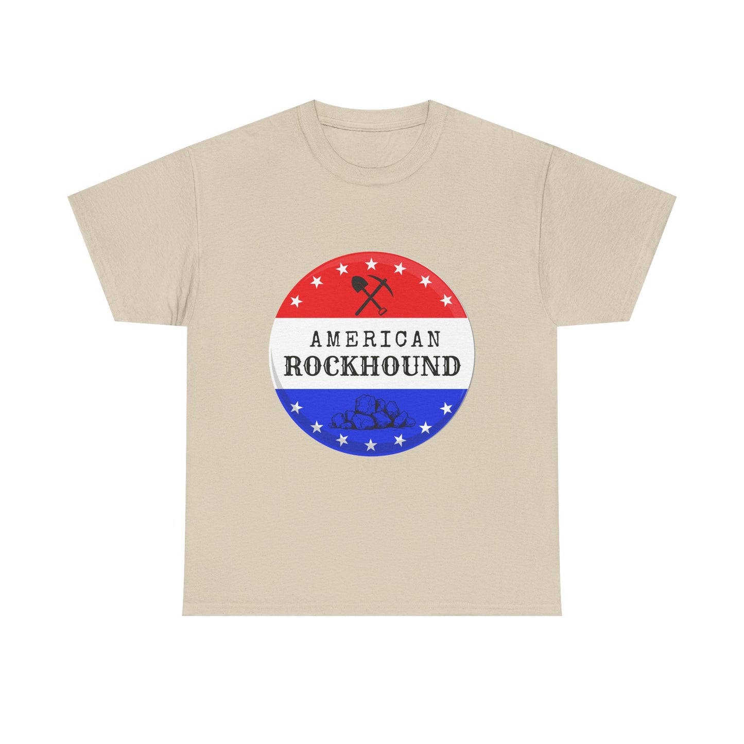 American Rockhound Unisex Tee, Red White Blue Rock Collector Shirt, Patriotic Mineral Top, Geology Gift, Crystal Tee, Geologist Apparel