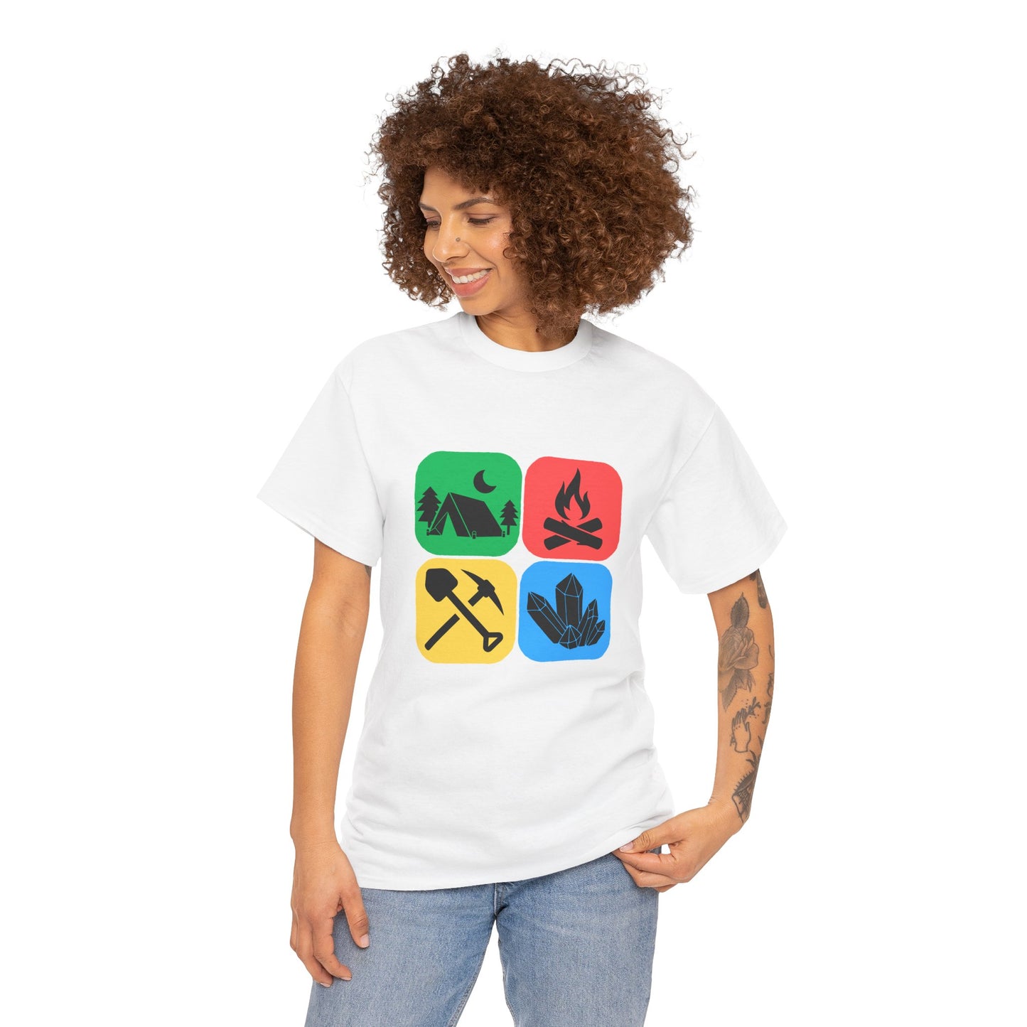 Color Block Icon Rockhound Camping Adventure Unisex Tee