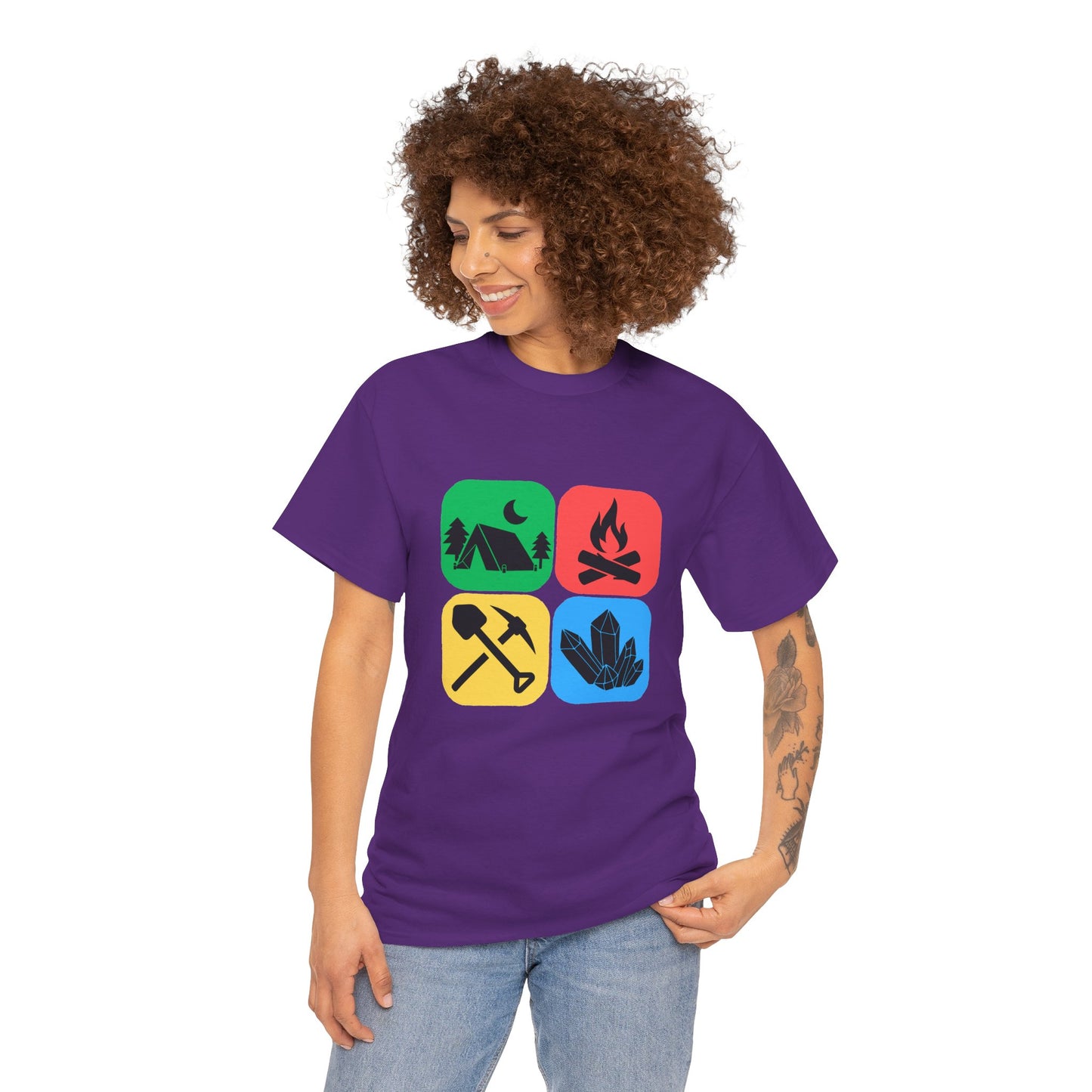 Color Block Icon Rockhound Camping Adventure Unisex Tee