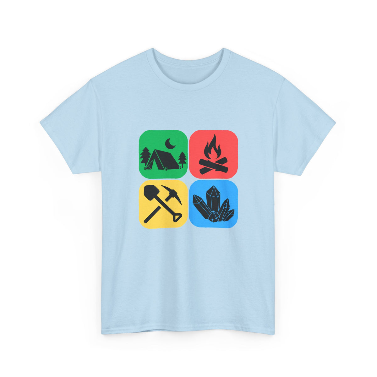 Color Block Icon Rockhound Camping Adventure Unisex Tee