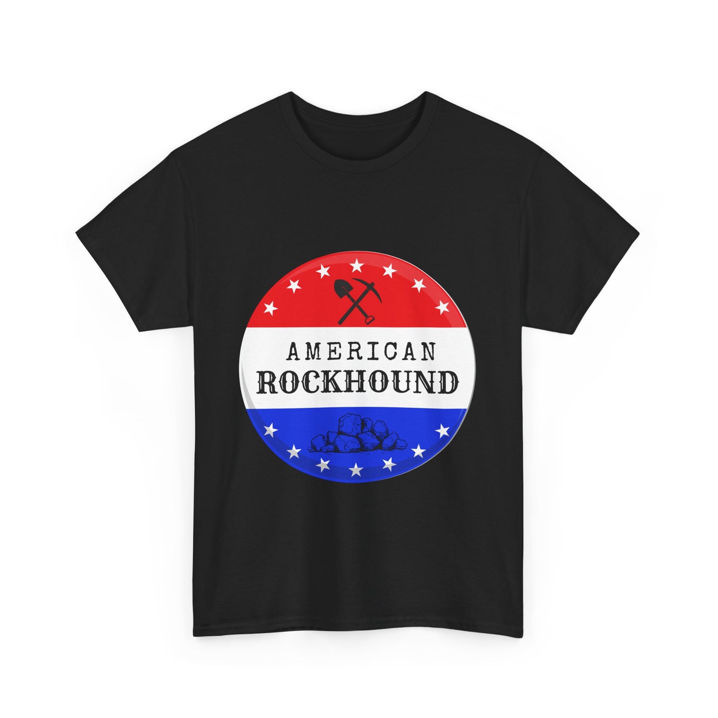 American Rockhound Unisex Tee, Red White Blue Rock Collector Shirt, Patriotic Mineral Top, Geology Gift, Crystal Tee, Geologist Apparel