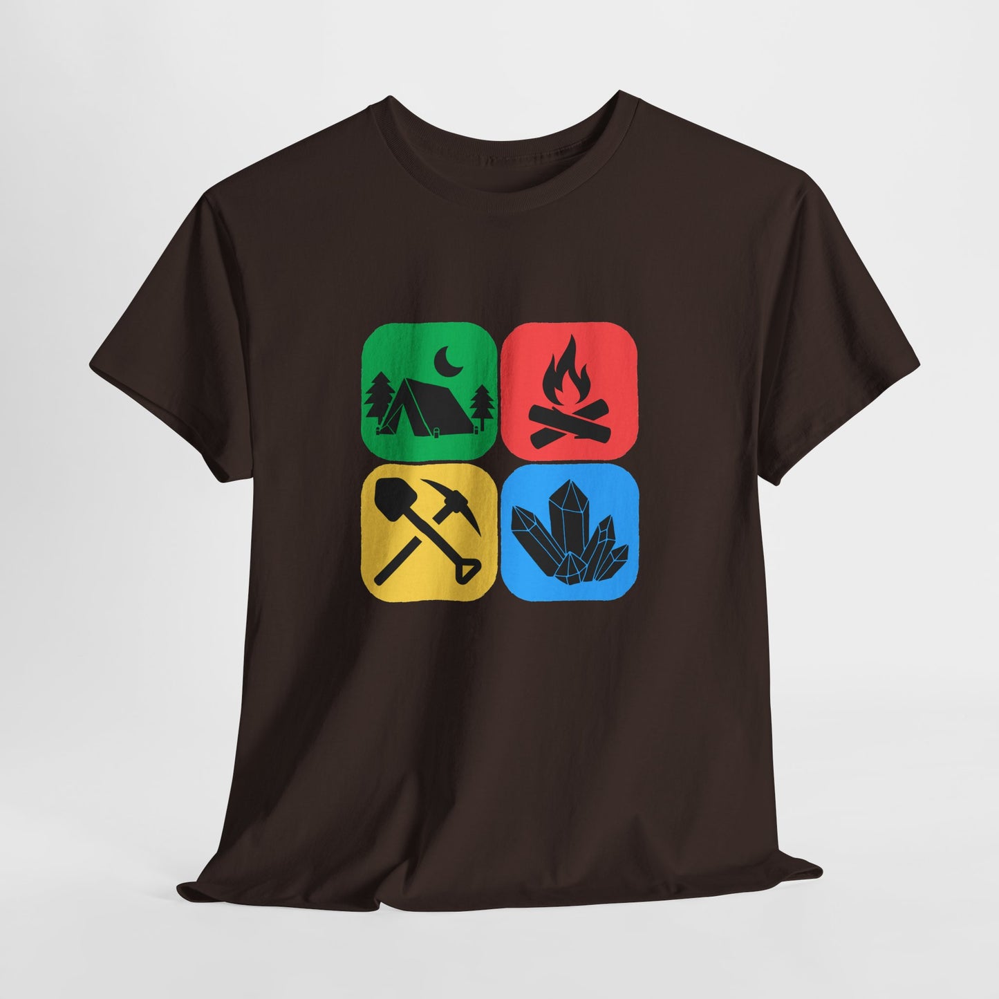 Color Block Icon Rockhound Camping Adventure Unisex Tee