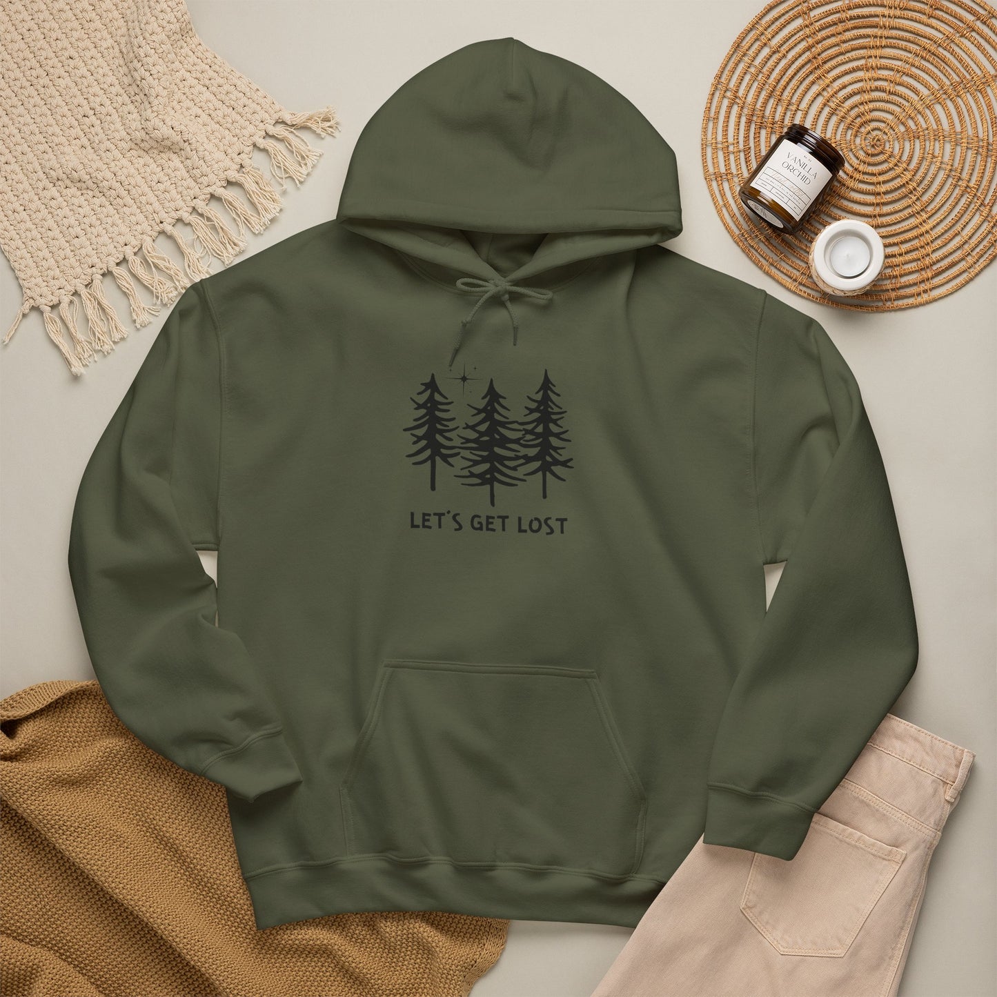 Let's Get Lost Unisex Hoodie Adventure Sweatshirt for Nature Lovers Rockhounds