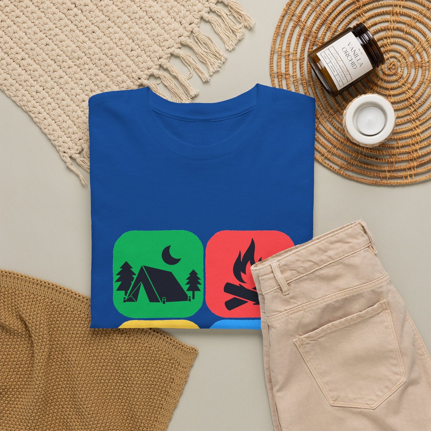 Color Block Icon Rockhound Camping Adventure Unisex Tee