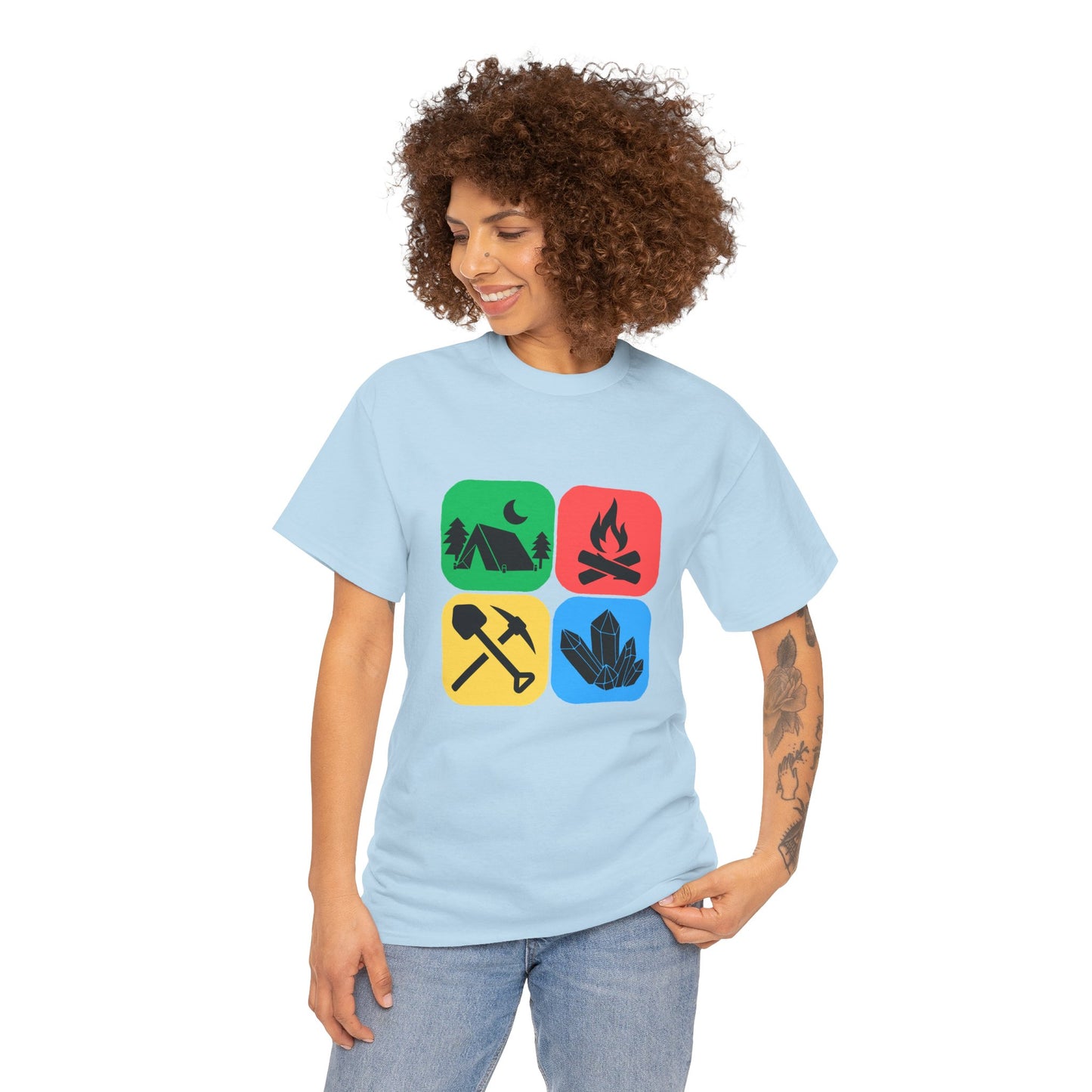 Color Block Icon Rockhound Camping Adventure Unisex Tee