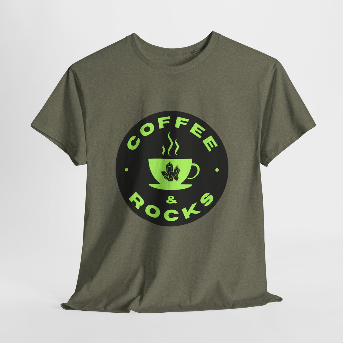 Coffee & Rocks Unisex Heavy Cotton Tee - Perfect for Geologist Coffee Lovers