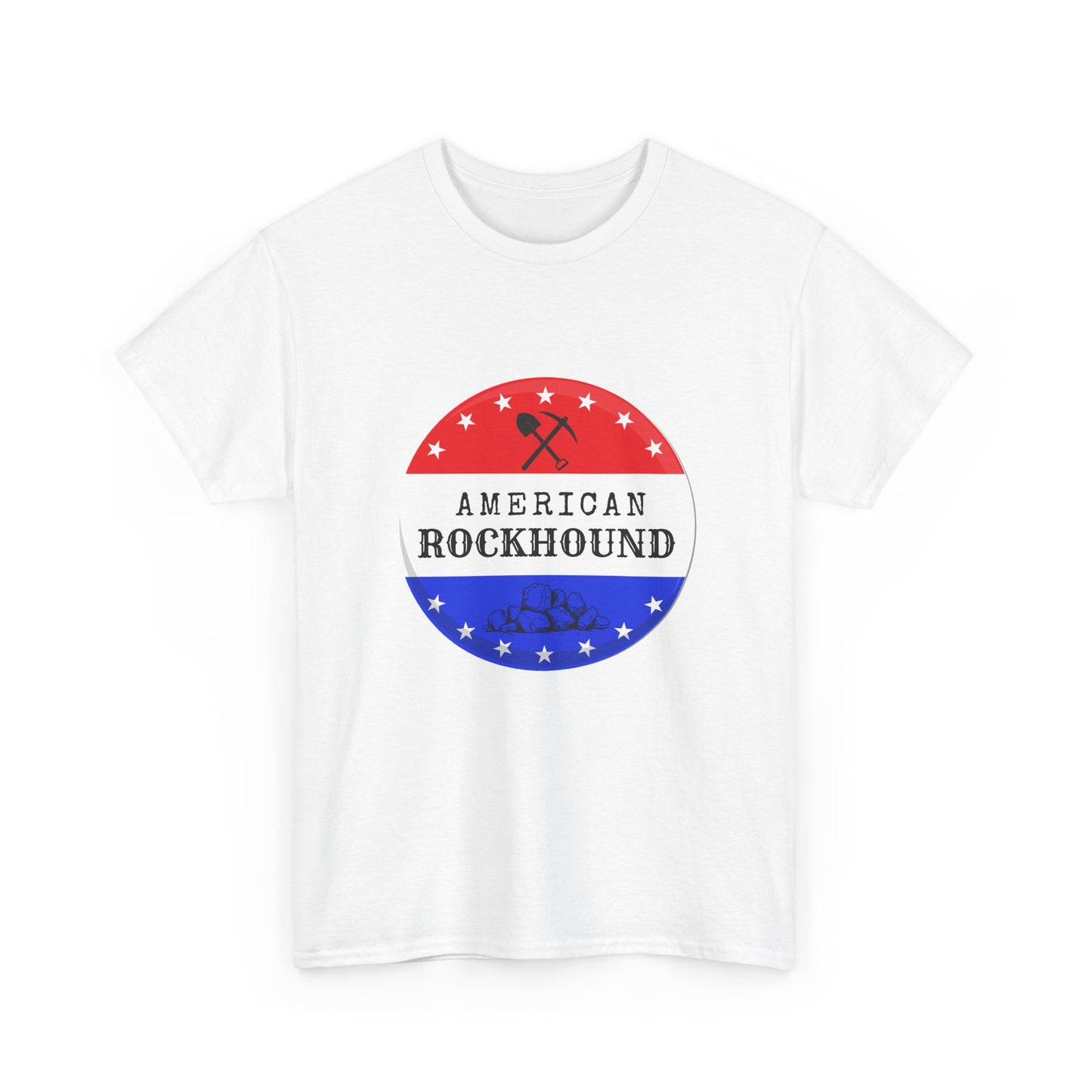 American Rockhound Tee, Patriotic Rock Collector Shirt, Red White Blue Geology Gift