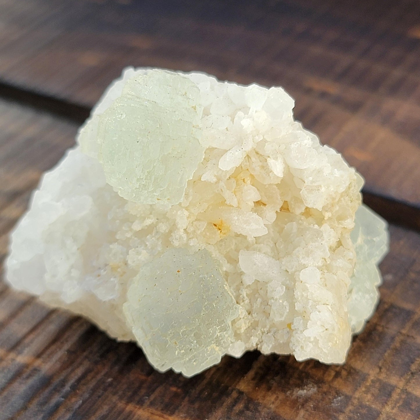 Rare Cubo-Octahedral Fluorite Crystals on Quartz – 34.79g - 3 Clowns Pocket, Arizona – Translucent Green Fluorescent Mineral