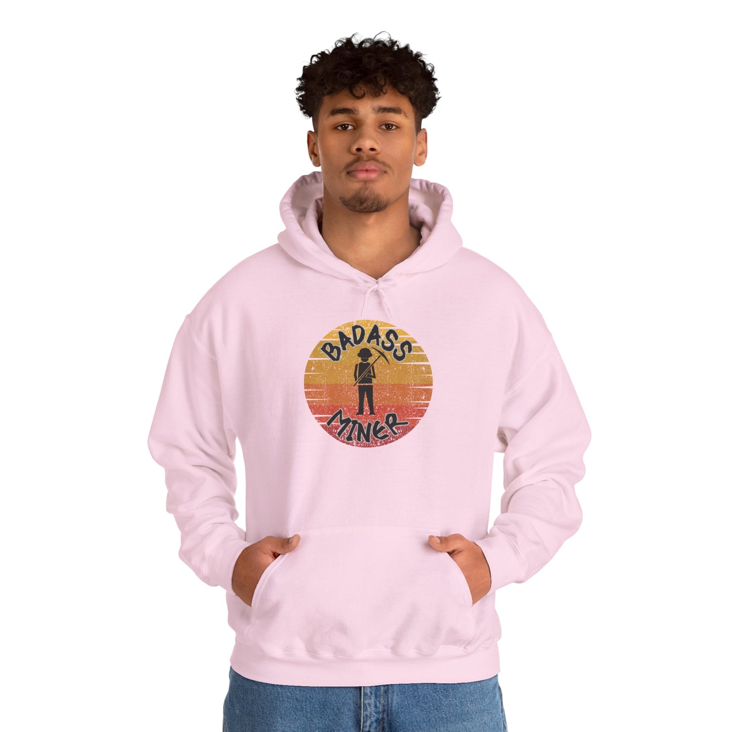Badass Miner Rock Hammer Sunset Hoodie Unisex Hooded Sweatshirt