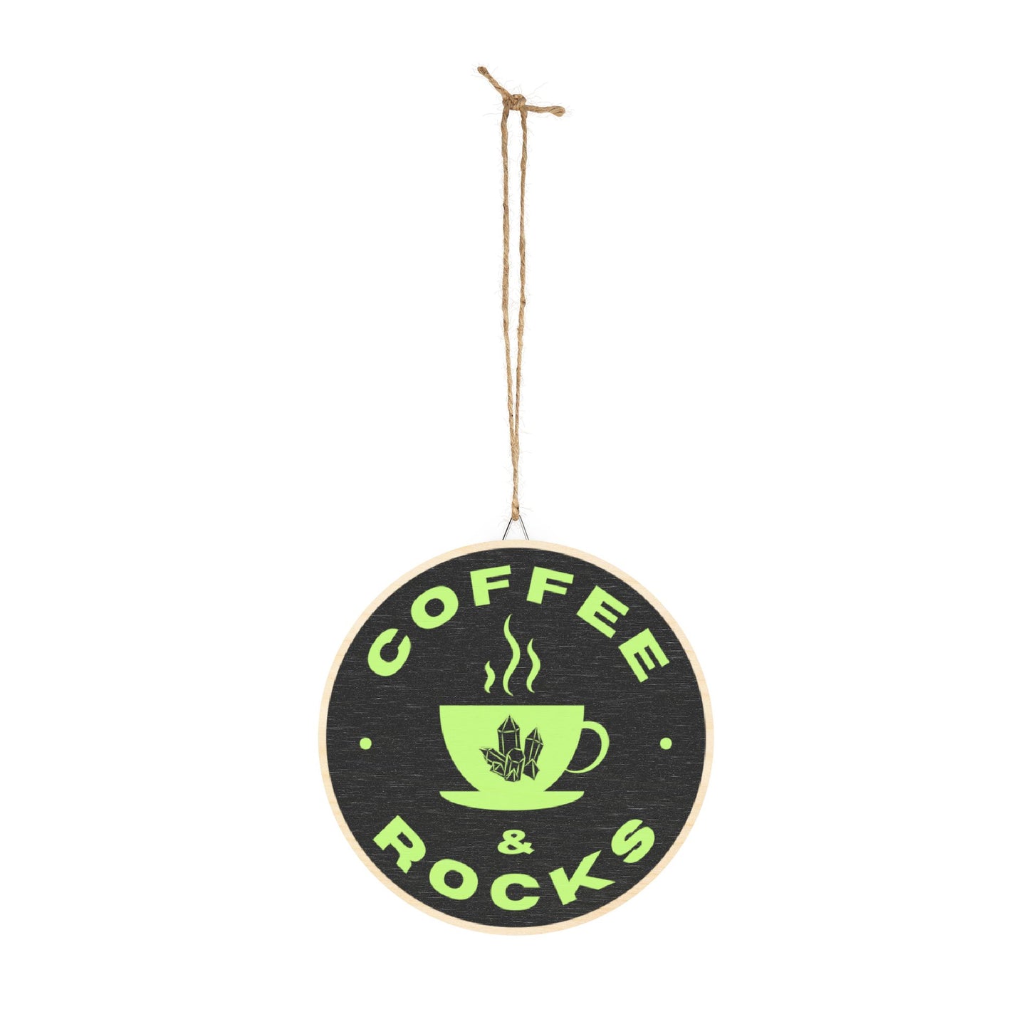 Coffee & Rocks Wood Sign – Rustic Wall Decor for Coffee and Geology Lovers