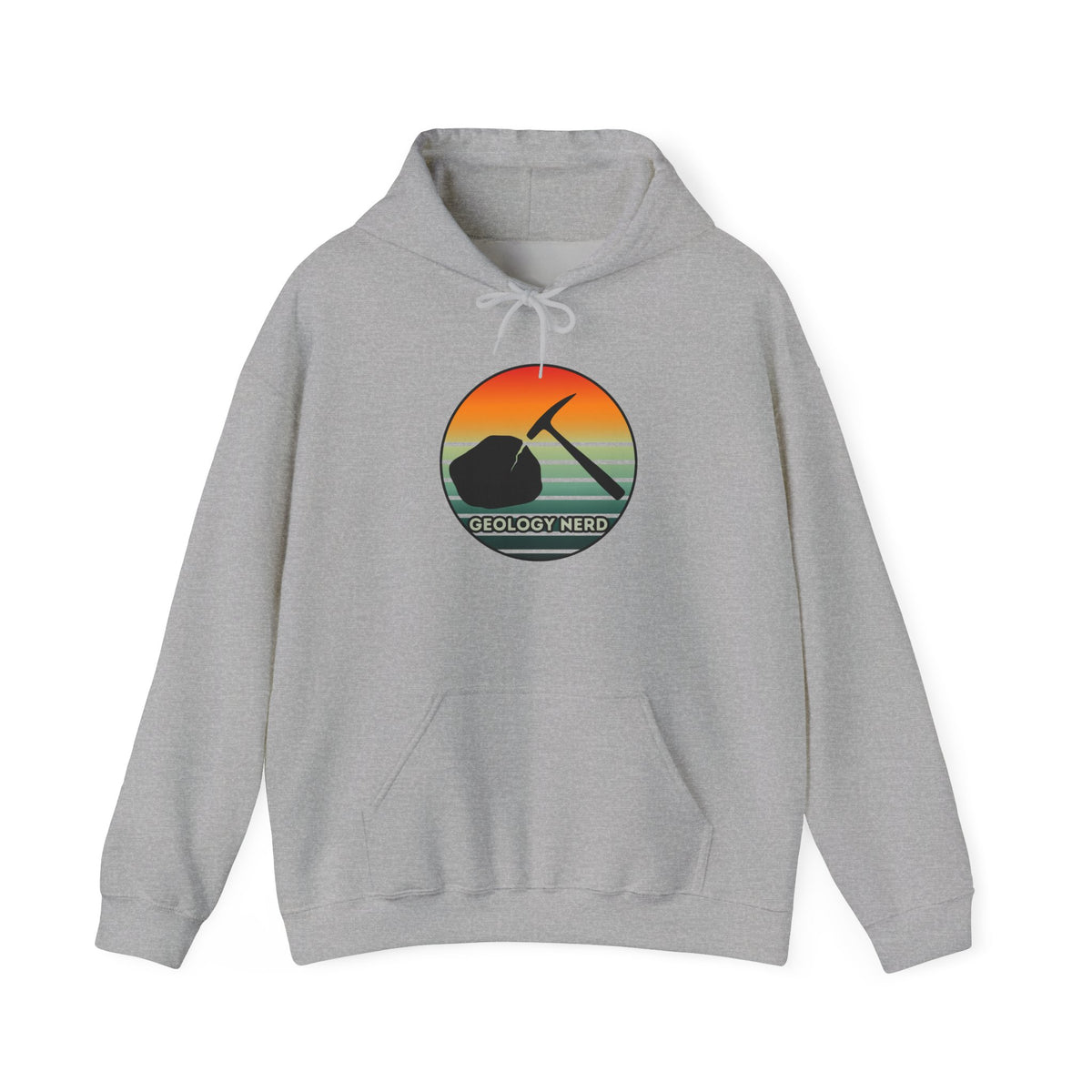 Geology Nerd Hoodie Rock Hammer Sunset Silhouette Rockhound Gift Unisex