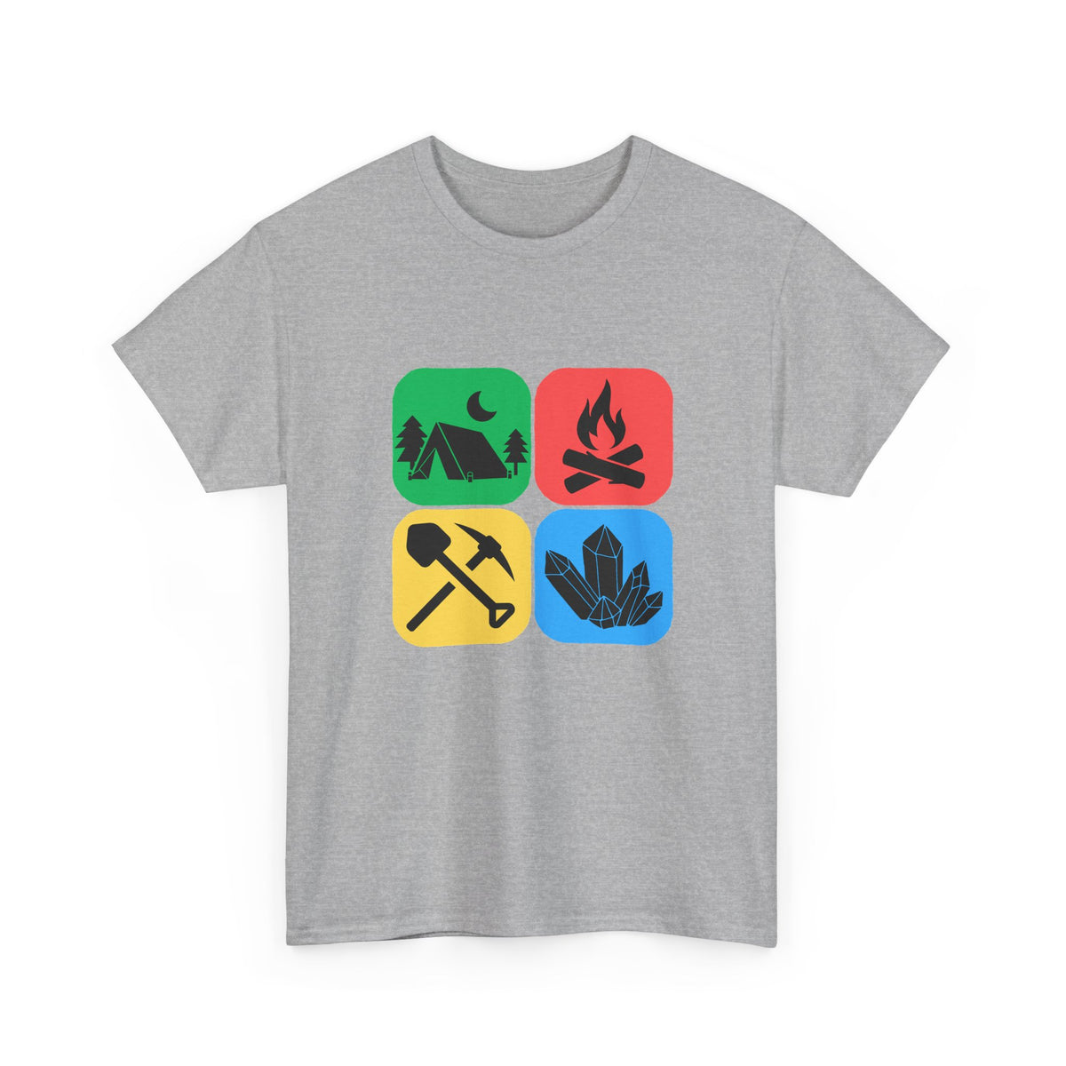 Color Block Icon Rockhound Camping Adventure Unisex Tee