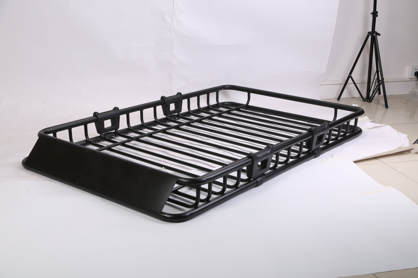 Universal 63"x39" Steel Roof Rack Cargo Carrier Heavy-Duty Car Top Luggage Basket with Hook Straps & Elastic Net