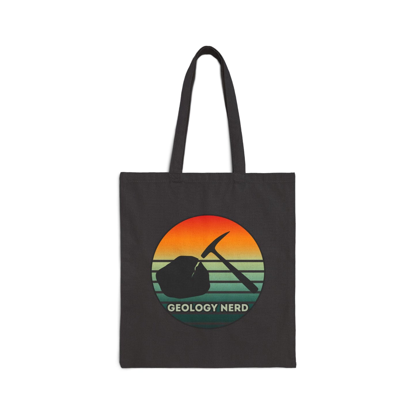 Geology Nerd Tote Bag Sunset Rock Hammer Cotton Canvas Reusable