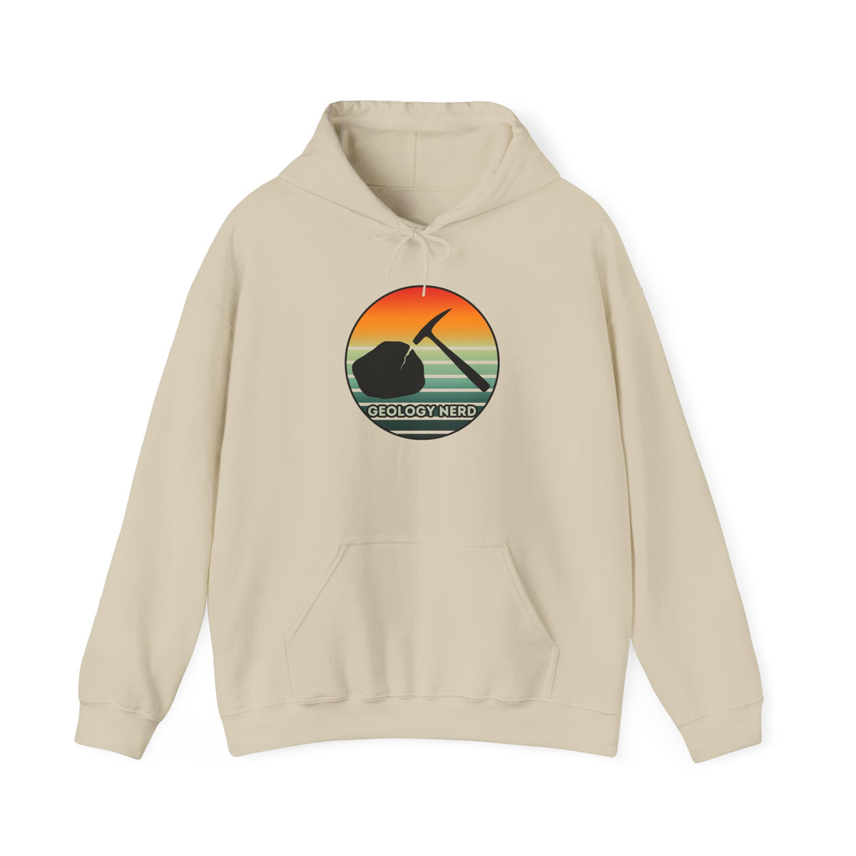 Geology Nerd Hoodie Rock Hammer Sunset Silhouette Rockhound Gift Unisex
