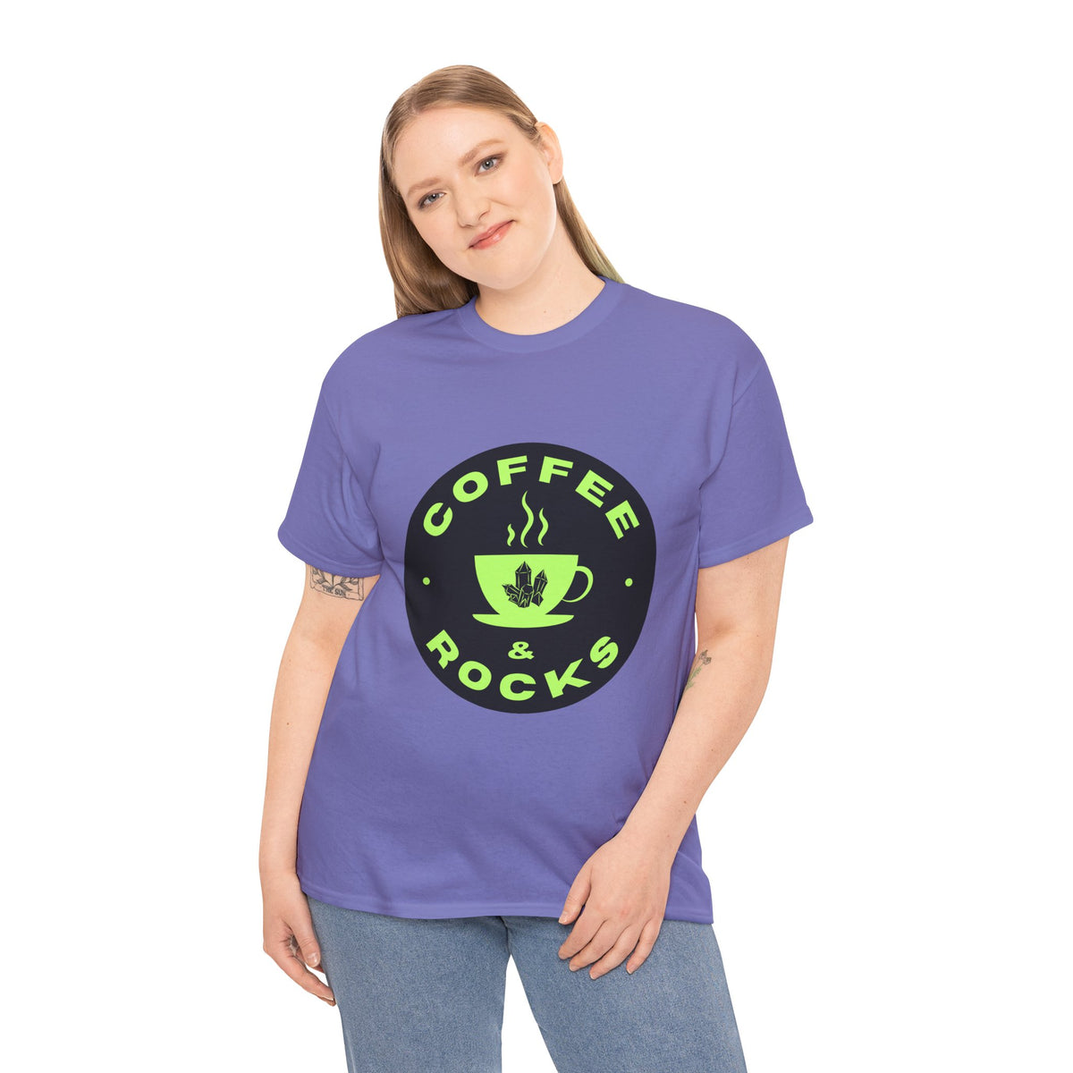 Coffee & Rocks Unisex Heavy Cotton Tee - Perfect for Geologist Coffee Lovers