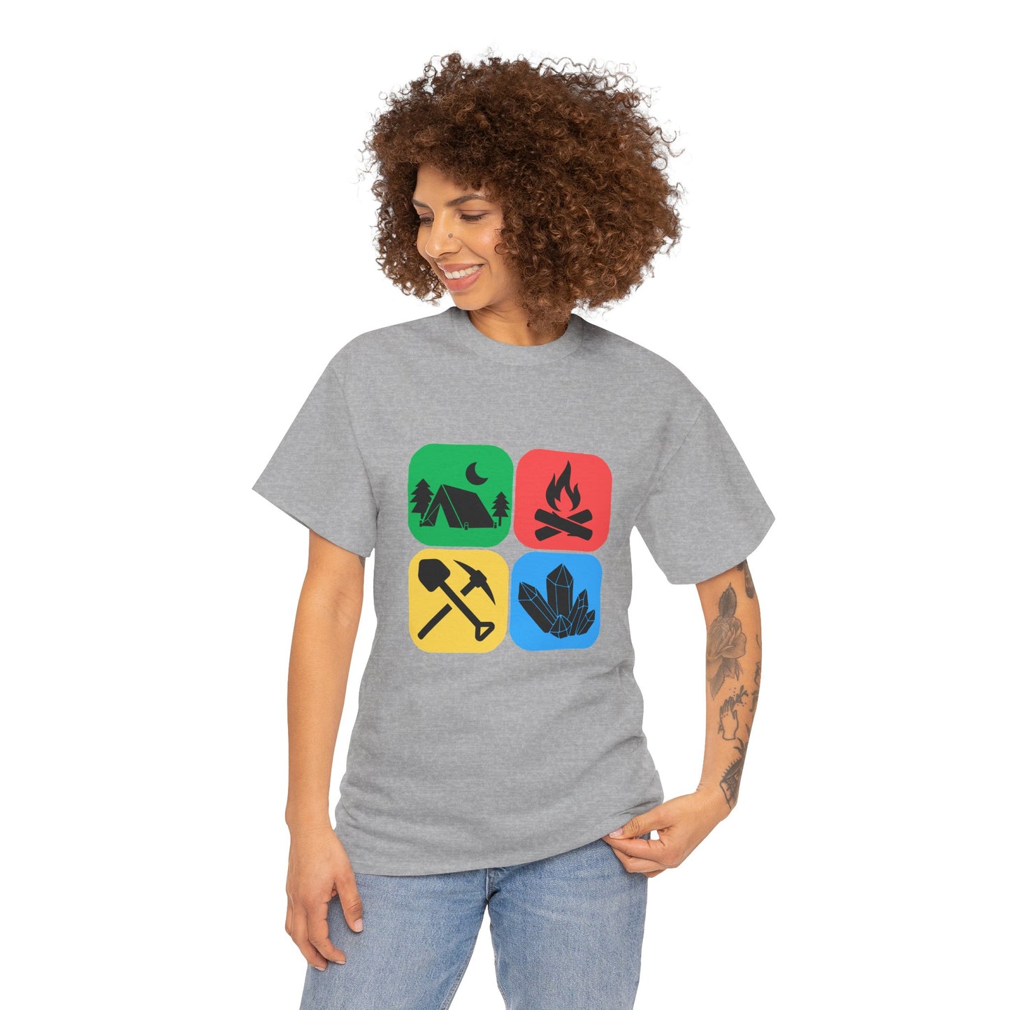 Color Block Icon Rockhound Camping Adventure Unisex Tee