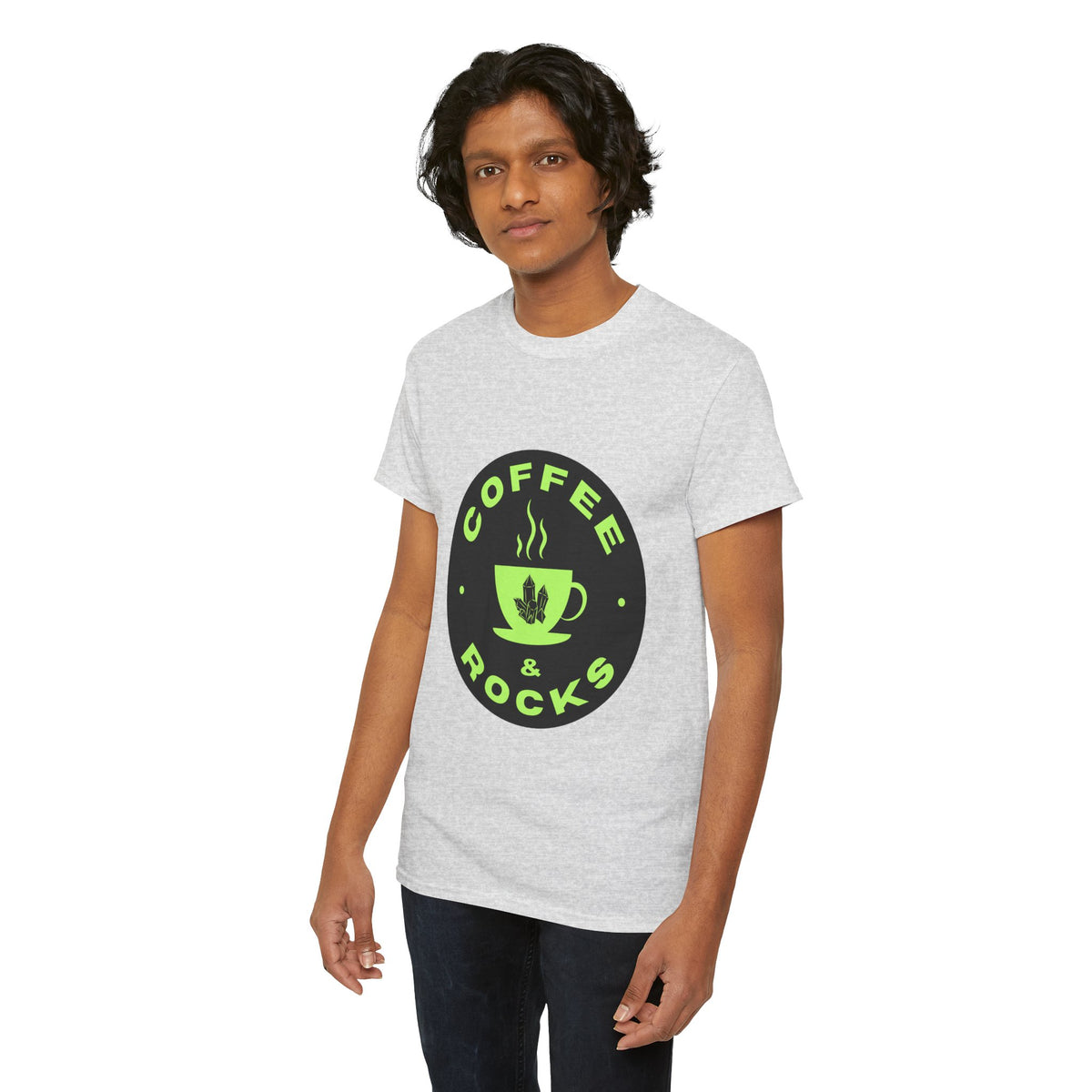 Coffee & Rocks Unisex Heavy Cotton Tee - Perfect for Geologist Coffee Lovers