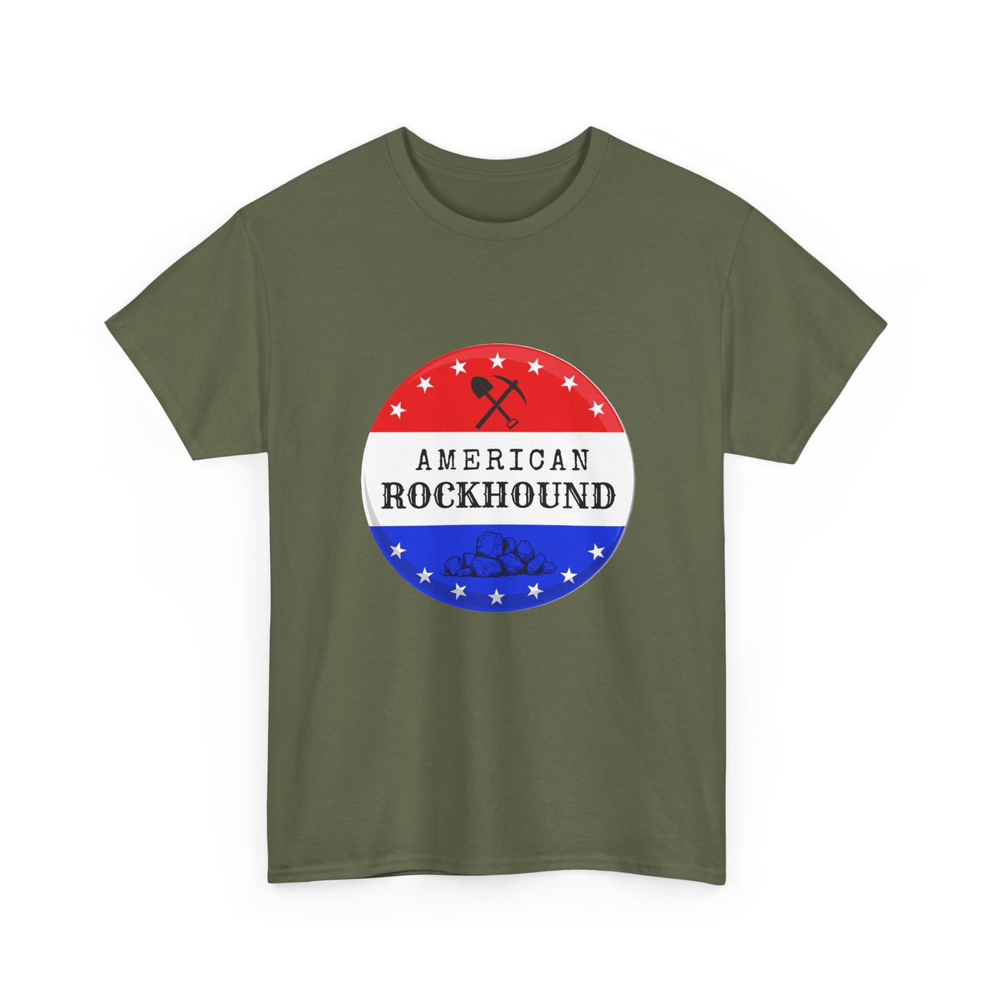 American Rockhound Tee, Patriotic Rock Collector Shirt, Red White Blue Geology Gift