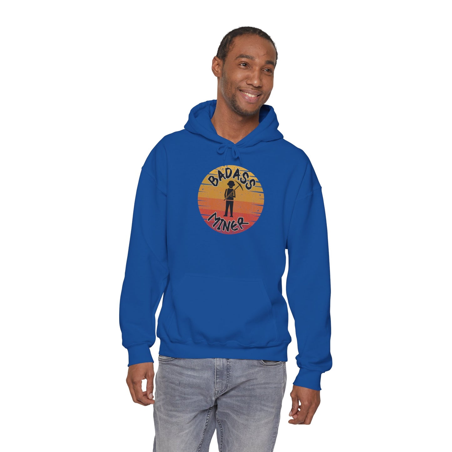 Badass Miner Rock Hammer Sunset Hoodie Unisex Hooded Sweatshirt