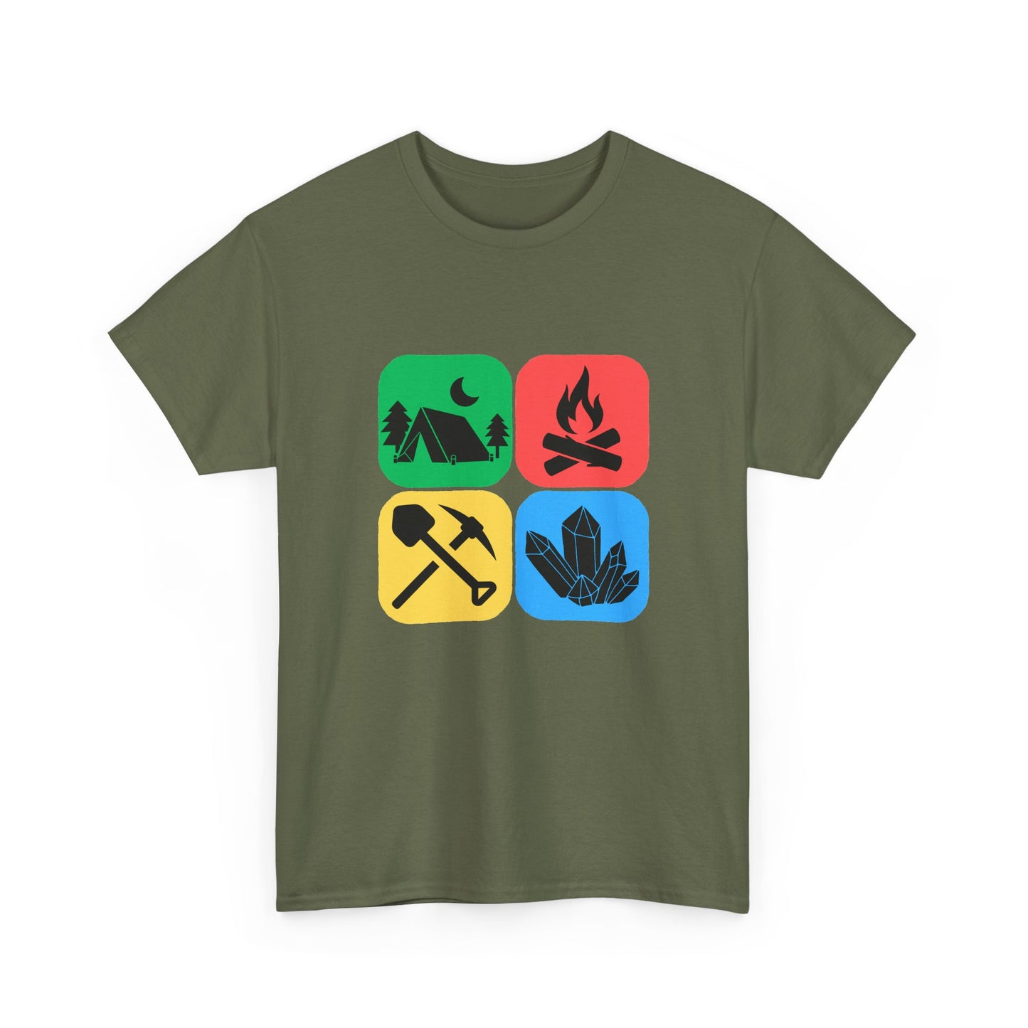 Color Block Icon Rockhound Camping Adventure Unisex Tee