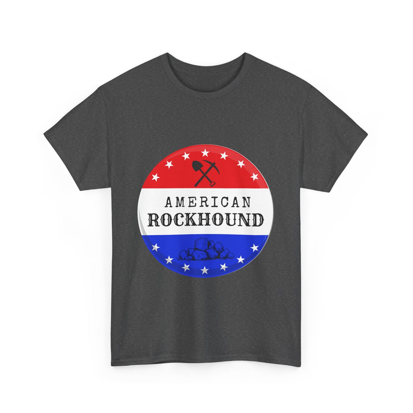 American Rockhound Unisex Tee, Red White Blue Rock Collector Shirt, Patriotic Mineral Top, Geology Gift, Crystal Tee, Geologist Apparel