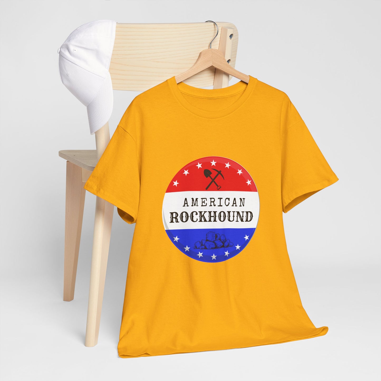 American Rockhound Tee, Patriotic Rock Collector Shirt, Red White Blue Geology Gift