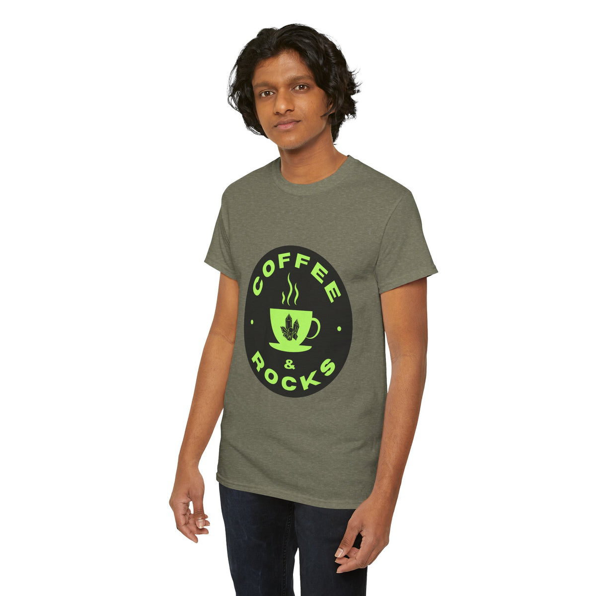 Coffee & Rocks Unisex Heavy Cotton Tee - Perfect for Geologist Coffee Lovers