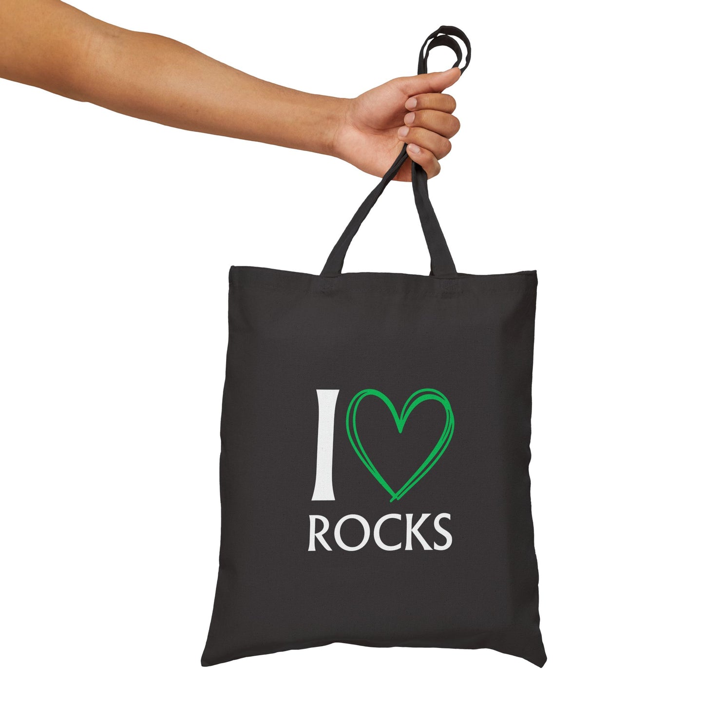 I Love Rocks Geology Tote Bag Rockhound Cotton Canvas Reusable