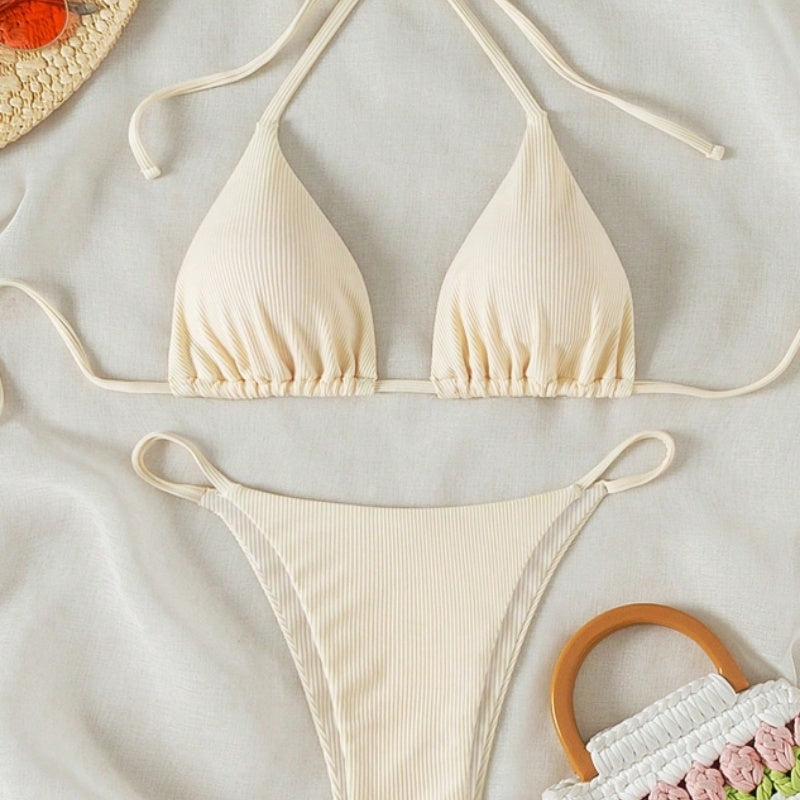 Go Anywhere Tie String Triangle Bikini Lightweight & Quick-Dry Swimsuit