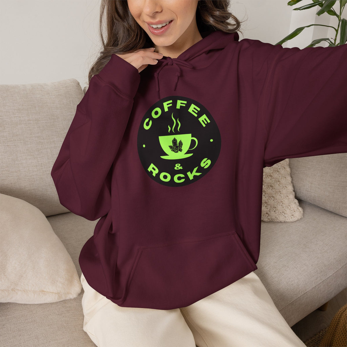 Coffee & Rocks Hoodie Cozy Geology Unisex Hooded Sweatshirt